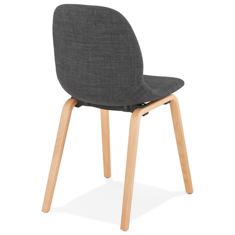 Design chair and Scandinavian foot fabric wood natural finish MARTINA (anthracite grey) - image 47952