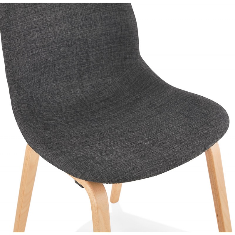 Design chair and Scandinavian foot fabric wood natural finish MARTINA (anthracite grey) - image 47955