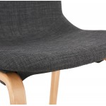Designstuhl und skandinavischen Fuß Stoff Holz natürliche Oberfläche MARTINA (anthrazit grau)
