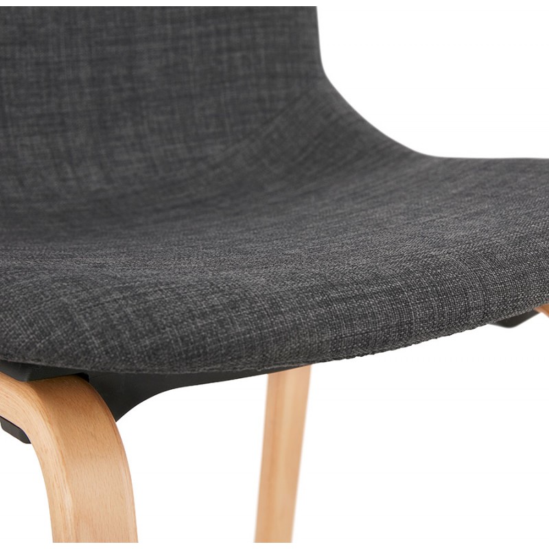 Design chair and Scandinavian foot fabric wood natural finish MARTINA (anthracite grey) - image 47956