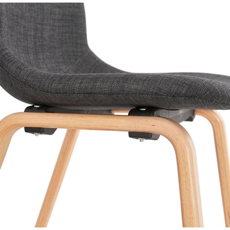 Design chair and Scandinavian foot fabric wood natural finish MARTINA (anthracite grey) - image 47957