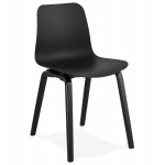 Chaise design pieds bois noir SANDY (noir)