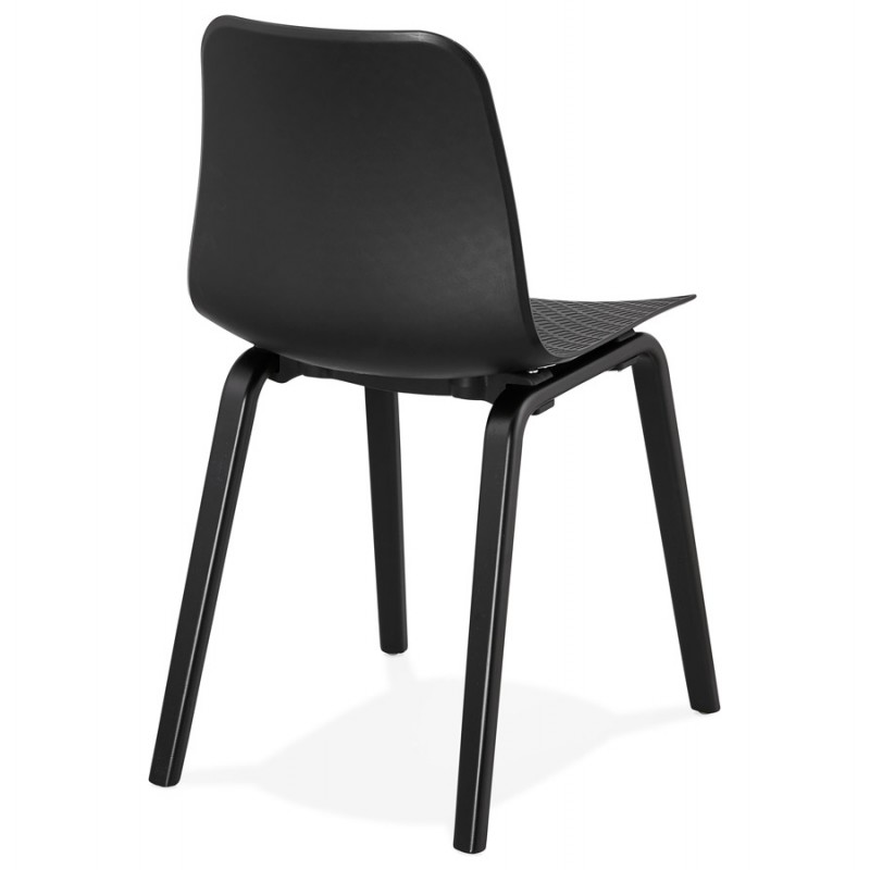 Sandy black wooden foot design chair (black) - image 47967