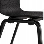Sandy black wooden foot design chair (black)