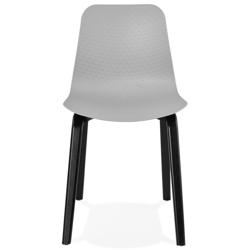 Sandy black wooden foot design chair (light grey) - image 47995