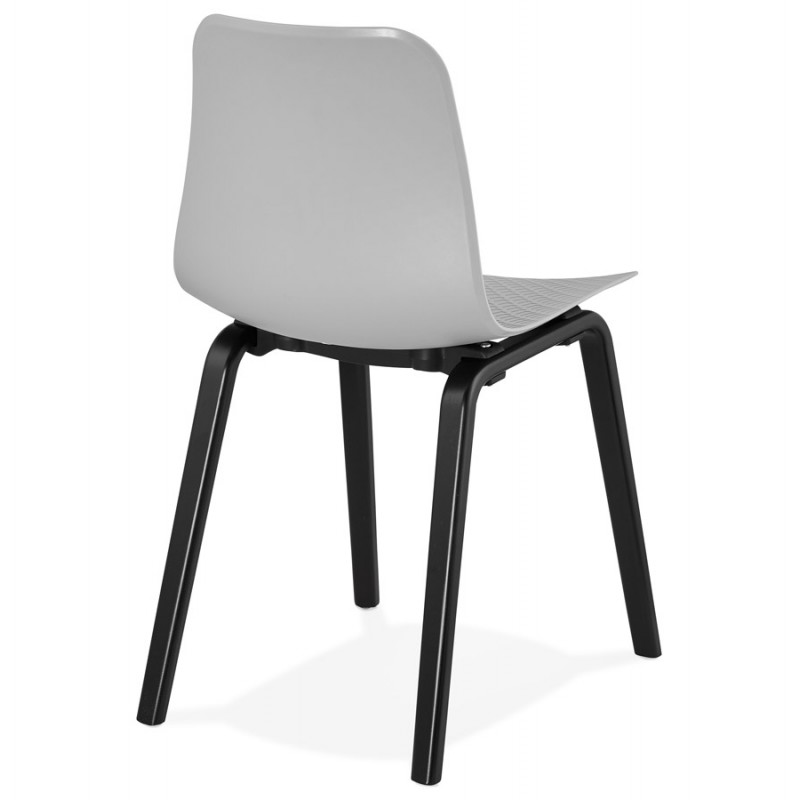 Sandy black wooden foot design chair (light grey) - image 47997