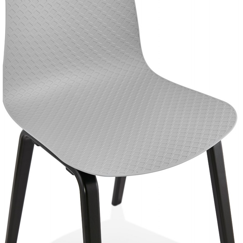 Sandy black wooden foot design chair (light grey) - image 48000