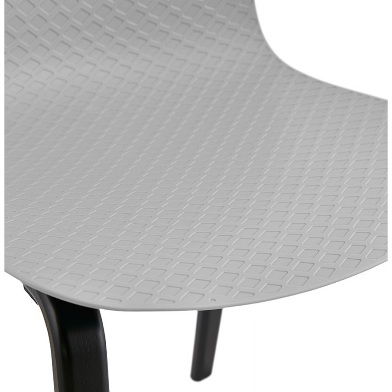 Sandy black wooden foot design chair (light grey) - image 48001