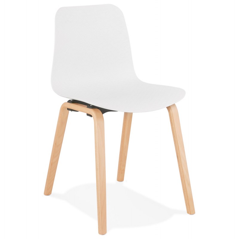 Scandinavian design chair wooden foot natural finish SANDY (white) - image 48009