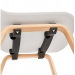 Chaise design scandinave pied bois finition naturelle SANDY (blanc)