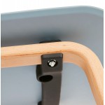 Chaise design scandinave pied bois finition naturelle SANDY (bleu ciel)