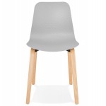 Chaise design scandinave pied bois finition naturelle SANDY (gris clair)