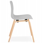 Chair design Scandinavian foot wood natural finish SANDY (light grey)