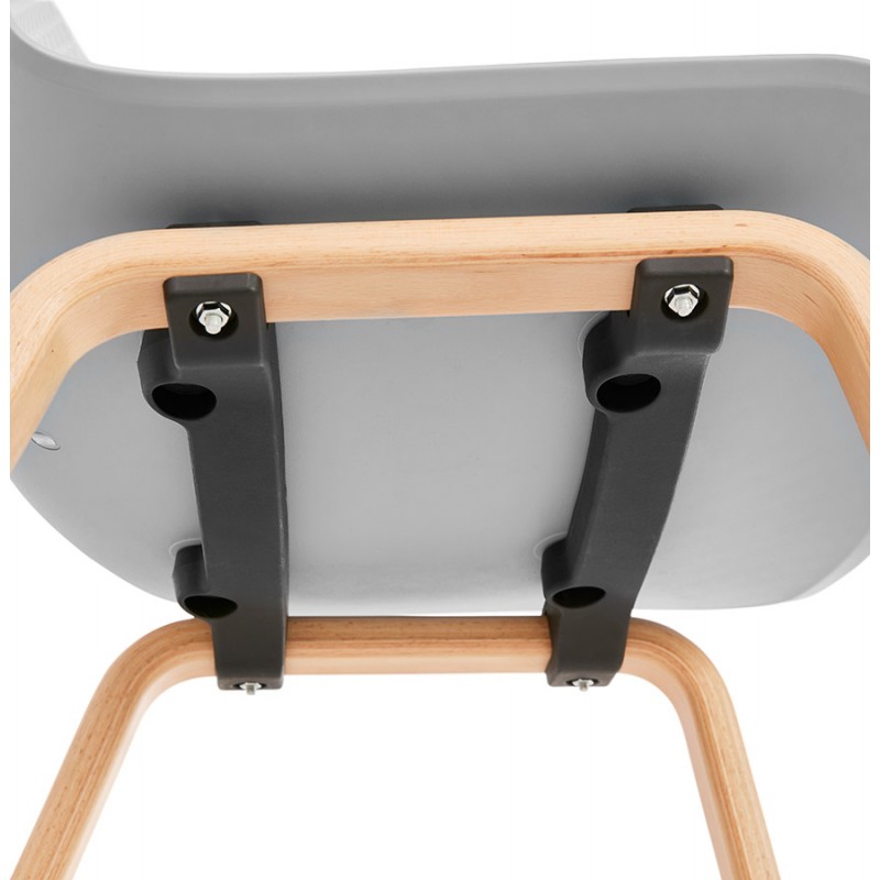 Chaise design scandinave pied bois finition naturelle SANDY (gris clair) - image 48063