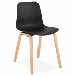 Scandinavian design chair wooden foot natural finish SANDY (black)