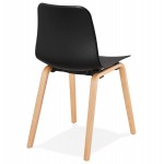 Scandinavian design chair wooden foot natural finish SANDY (black)