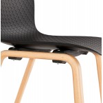 Chaise design scandinave pied bois finition naturelle SANDY (noir)