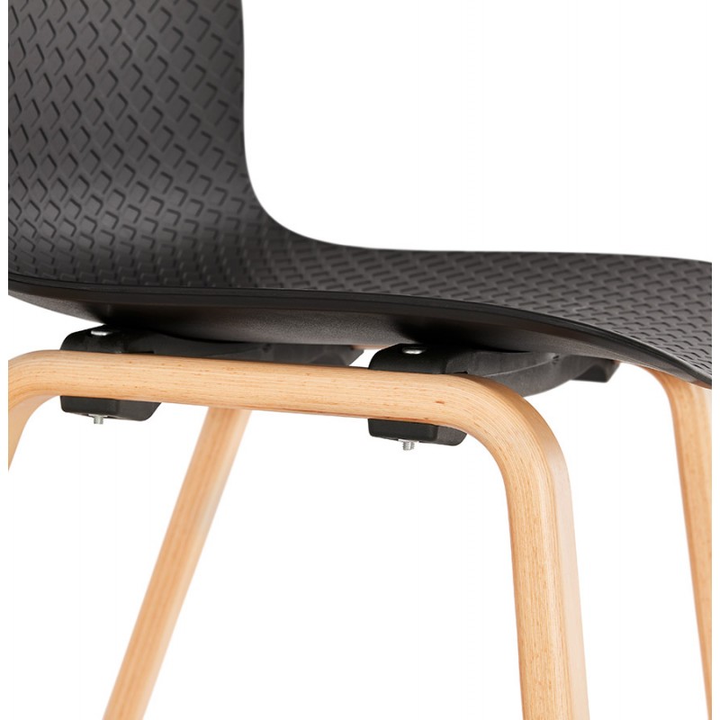 Chaise design scandinave pied bois finition naturelle SANDY (noir) - image 48076