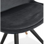 SuZON silla vintage y retro de patas doradas y negras (negro)