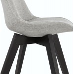 NAYA schwarz Holz Fuß Stoff Design Stuhl (grau)
