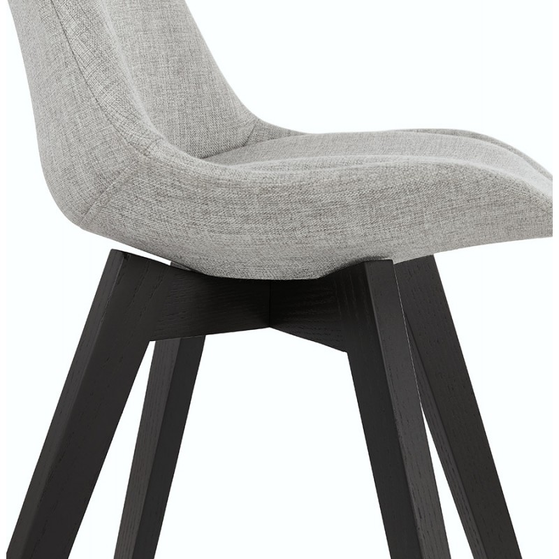 NAYA black wooden foot fabric design chair (grey) - image 48234