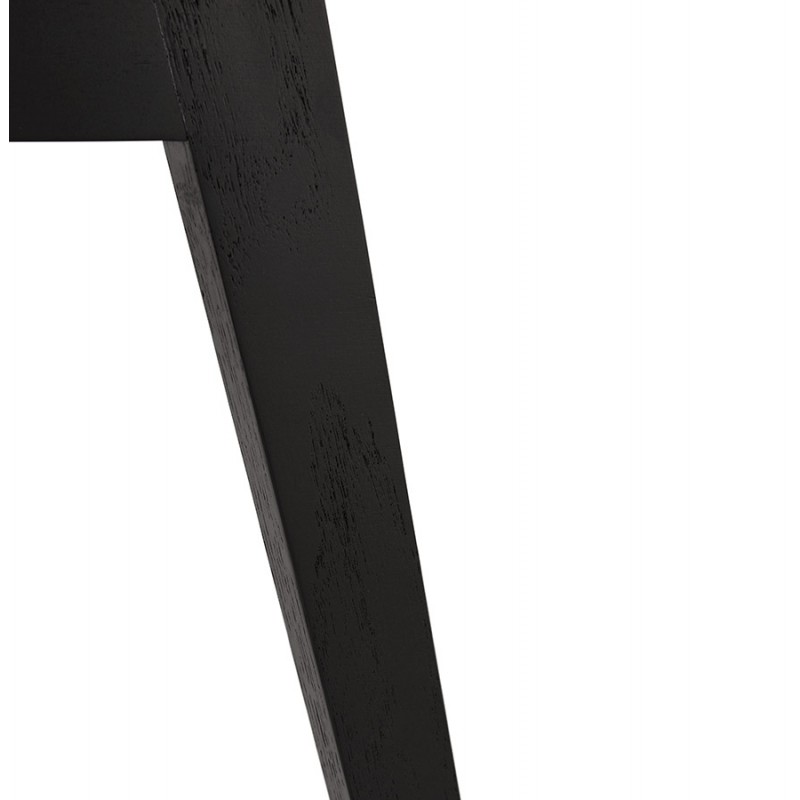 NAYA black wooden foot fabric design chair (grey) - image 48235