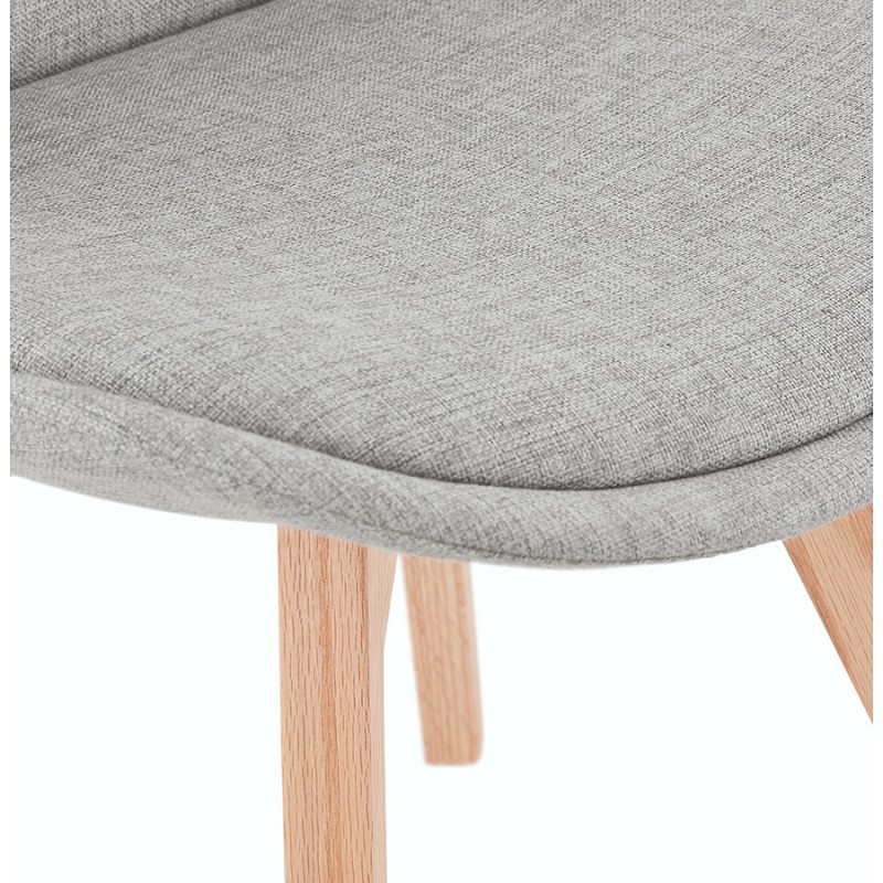 DESIGN Stuhl aus Stoff Füße Holz natürliche Oberfläche NAYA (grau) - image 48237