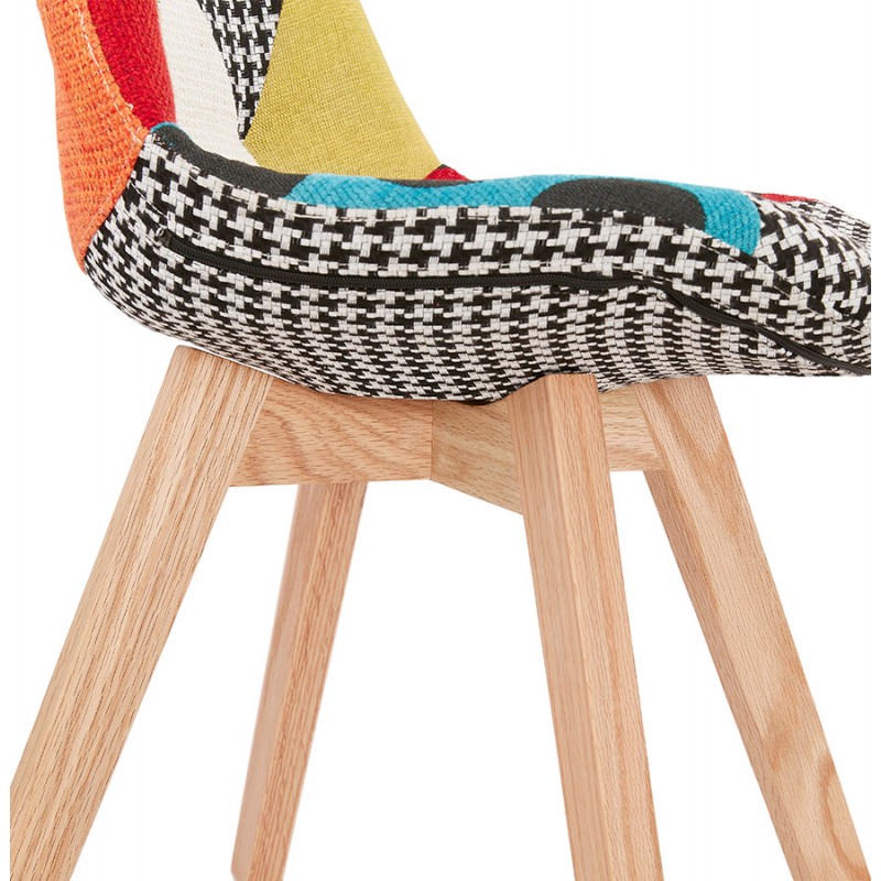 Sedia in tessuto patchwork bohemien rifinito in modo naturale MariKA (multicolore) - image 48240