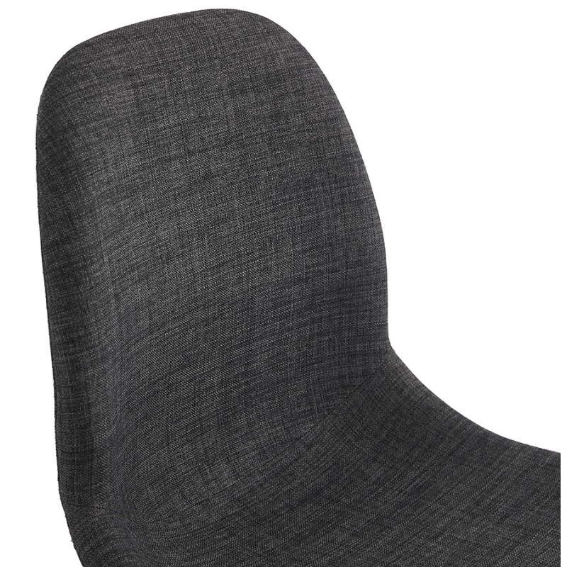 Chaise design empilable en tissu pieds métal chromé MANOU (gris anthracite) - image 48264