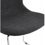 Chaise design empilable en tissu pieds métal chromé MANOU (gris anthrazit)