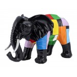 Statua scultura decorativa disegno ELEPHANT in resina H36 cm (Multicolore)
