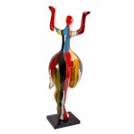 Statua scultura decorativa disegno DONNA RIGOLOTE in resina H150 cm (Multicolore)
