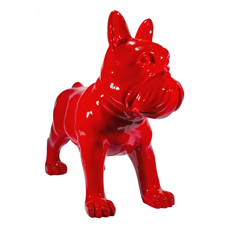 Escultura decorativa de estatua chien debOUT en resina H80 cm (Rojo) - image 48308