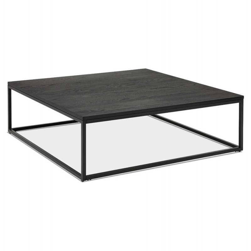 Table basse design industrielle en bois et métal noir ROXY (noir) - image 48368
