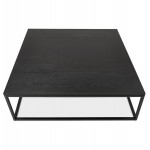 Table basse design industrielle en bois et métal noir ROXY (noir)