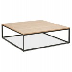 Table basse design en bois et métal noir ROXY (finition naturelle)