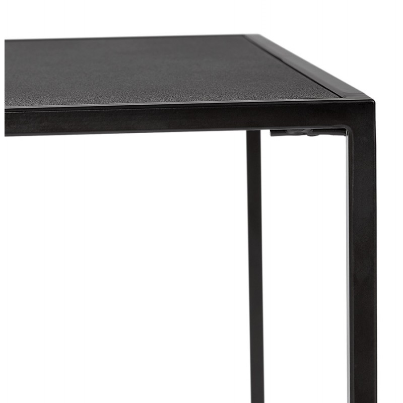 Set de 3 Tables gigognes style industriel en bois et métal noir ROSY (noir) - image 48389