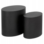 Set of 2 side tables design russeL wood (black)