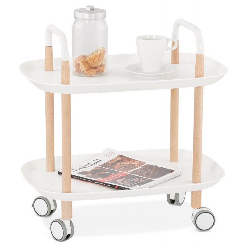 Table roulante, desserte design RAVEN (blanc) - image 48452