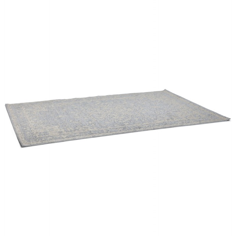 Tapis bohème rectangulaire - 160x230 cm - en laine  SHANON (gris clair) - image 48612