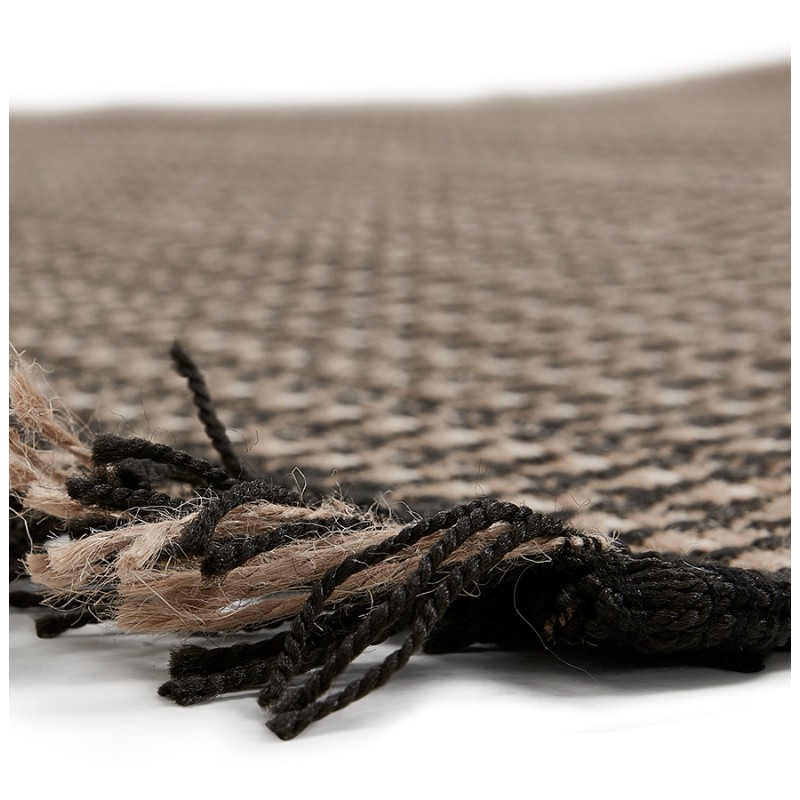 Tapis ethnique rectangulaire - 160x230 cm - PIERRETTE (noir, beige) - image 48682