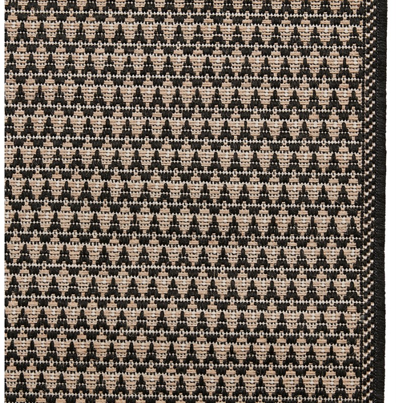 Rechteckiger ethnischer Teppich - 160x230 cm - PIERRETTE (schwarz, beige) - image 48687