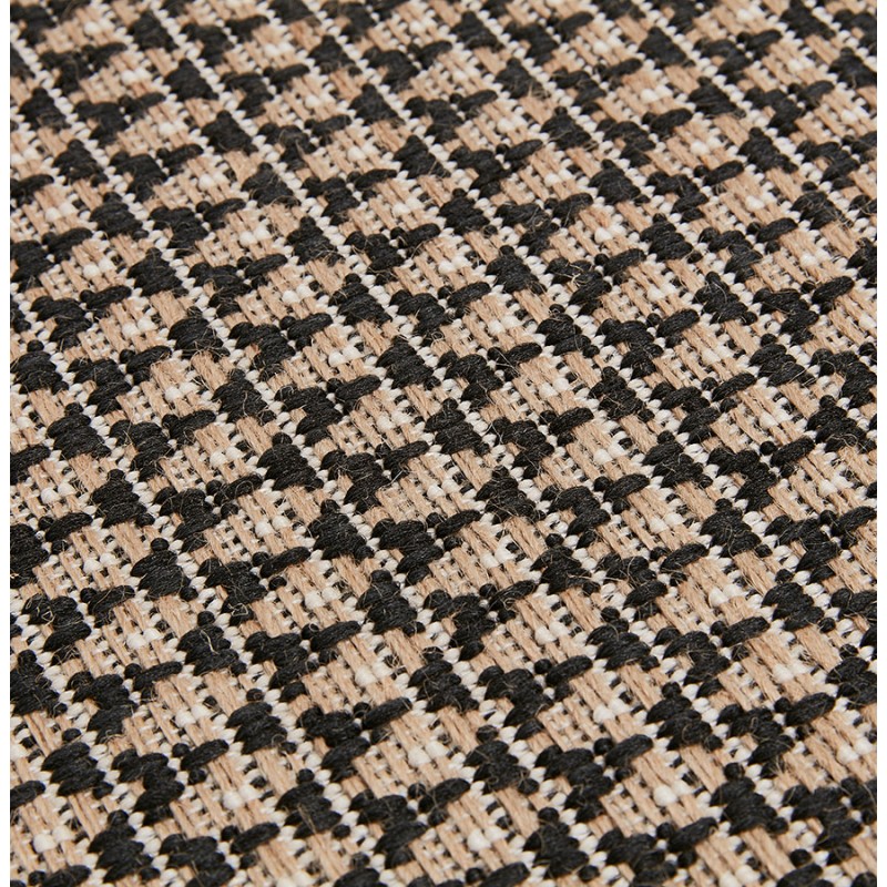 Alfombra étnica rectangular - 160x230 cm - PIERRETTE (negro, beige) - image 48688