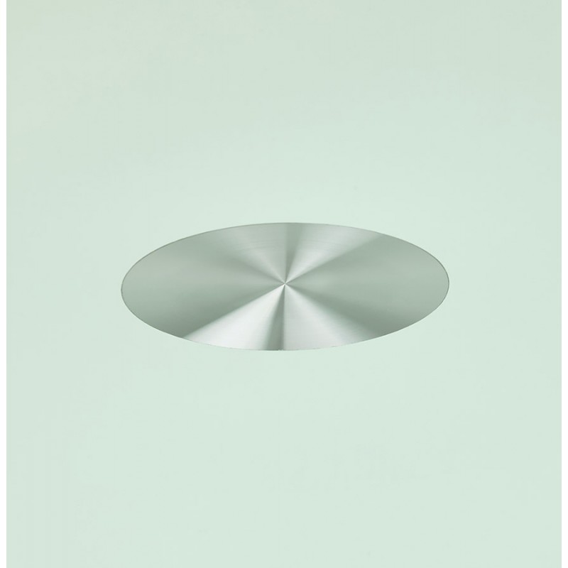 Mesa de comedor redonda de vidrio y metal (120 cm) URIELLE (blanco) - image 48758