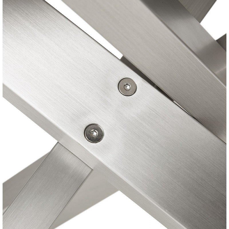 Mesa de comedor de diseño de vidrio y metal (200x100 cm) WHITNEY (blanco) - image 48788