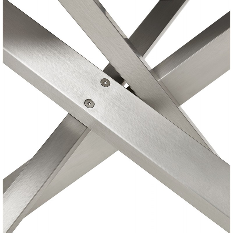 Legno e metallo spazzolato in acciaio (200x100 cm) CATHALINA (finitura naturale) - image 48820