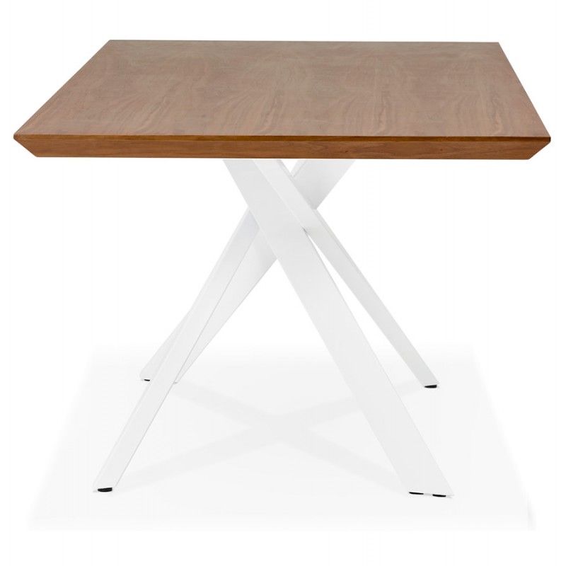 Tavolo da pranzo in legno e metallo bianco (200x100 cm) CATHALINA (annegamento) - image 48868