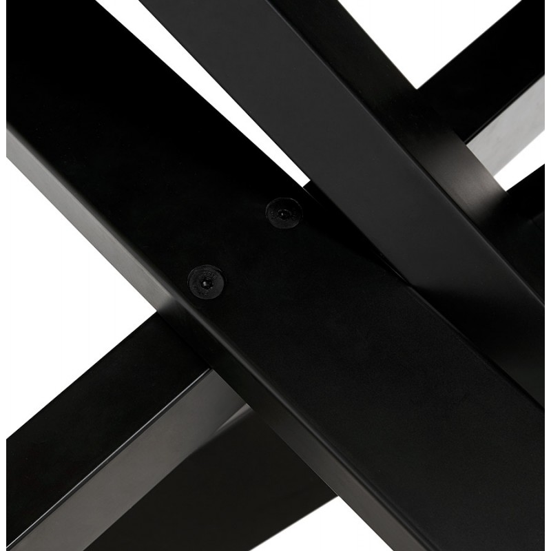 Mesa de comedor de diseño de madera y metal negro (200x100 cm) CATHALINA (ahogamiento) - image 48929