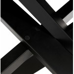 Mesa de comedor de diseño de madera y metal negro (200x100 cm) CATHALINA (acabado natural)