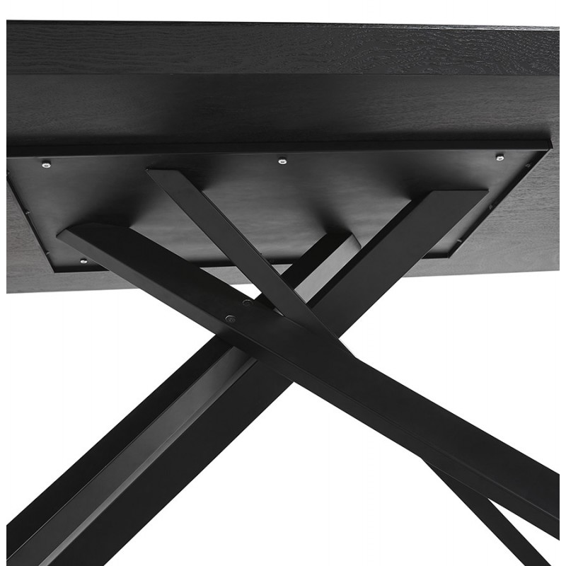 Wooden and black metal design dining table (200x100 cm) CATHALINA (black) - image 48949